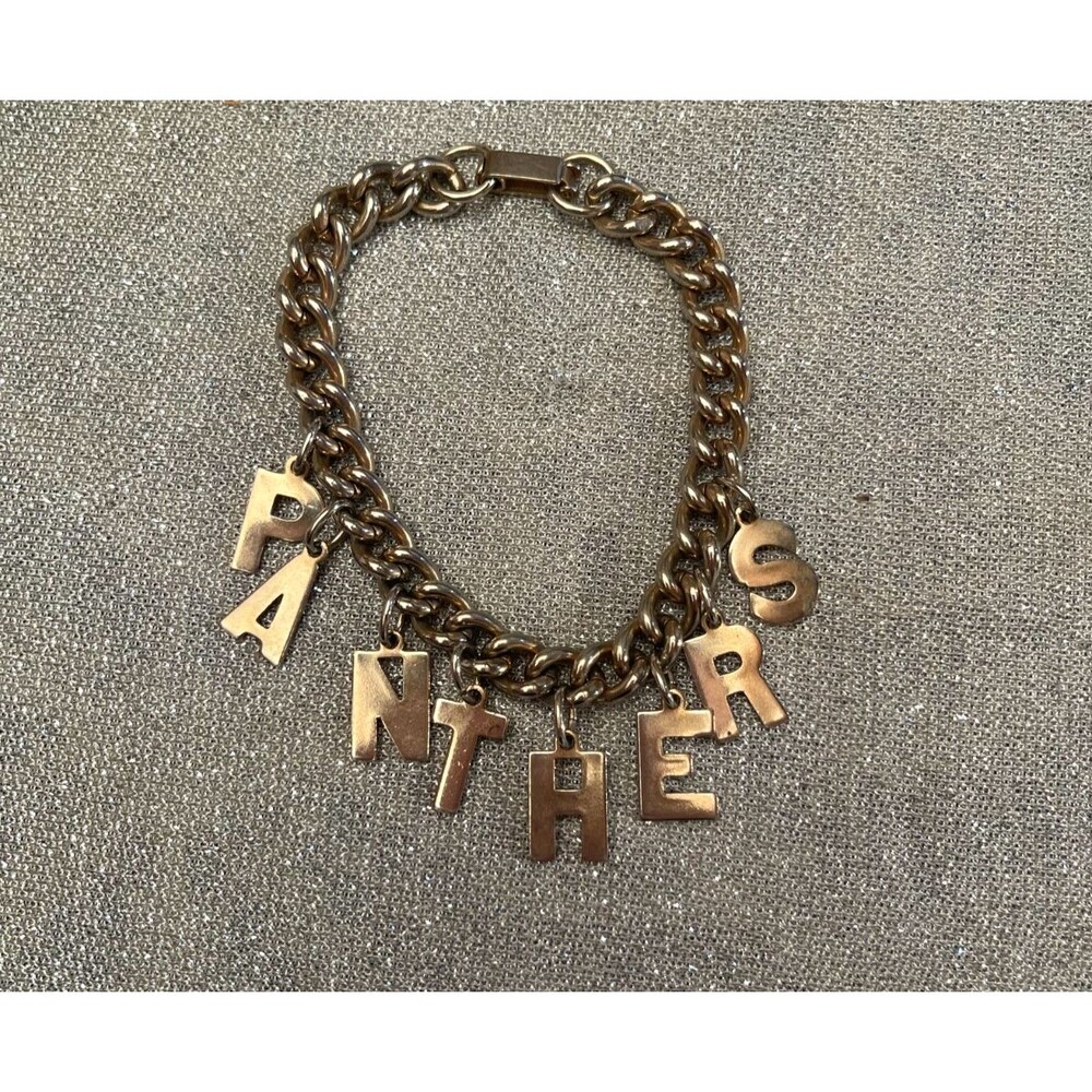 Vintage 50s Charm Bracelet "Panthers" Retro 1950s School Mascot Dangle Cute